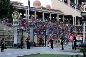 Grensceremonie Wagah tussen India en Pakistan