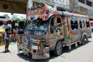 tap tap bus in haiti