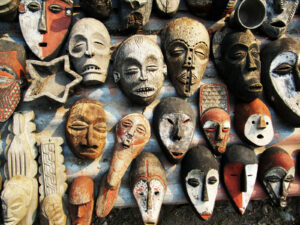 Different tribe masks in DRC