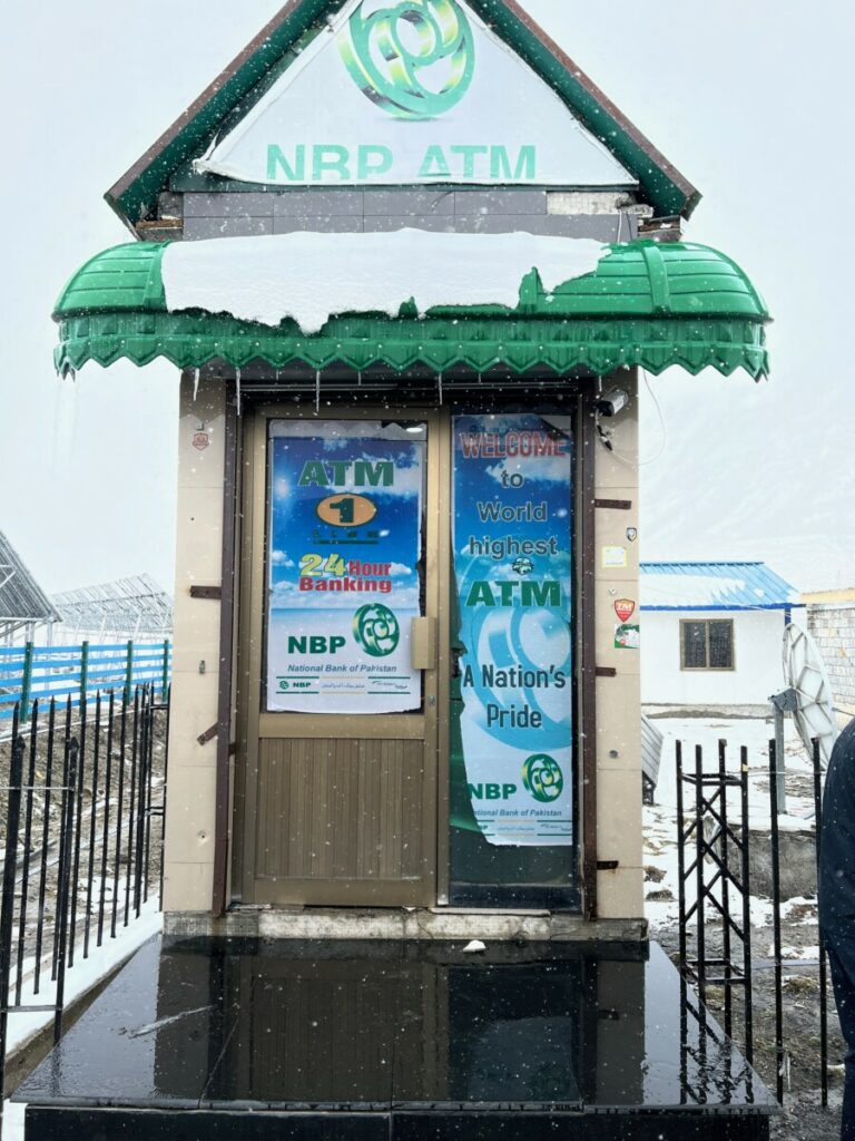 Wolds Highest ATM in Pakistan's Khunjerab Pass board with China