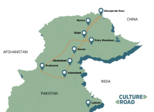 Karakoram Highway group tour map in Northern Pakistan