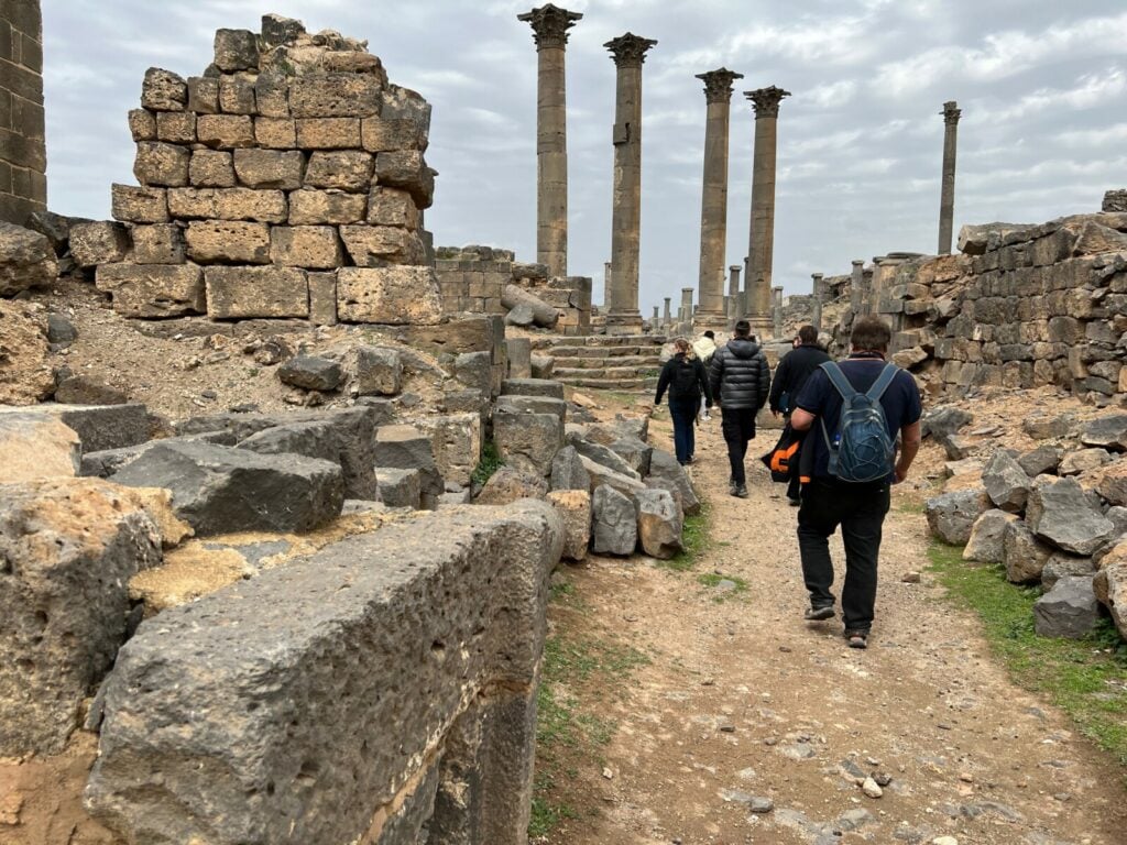 Syria Bosra Old City people walking