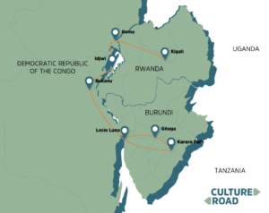 DR Congo - Burundi, Rwanda & DR Congo Tour Map