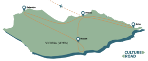 Map of Socotra island (Yemen) group tour route