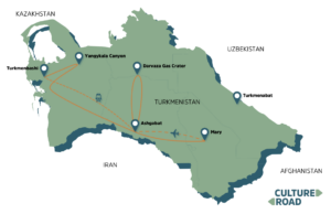 turkmenistan tour map